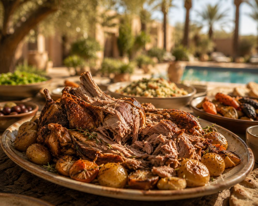 طبق مشوي تقليدي جاهز للتقديم